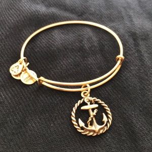 Rare: Alex and Ani Gold Anchor & Rope Charm Bangle